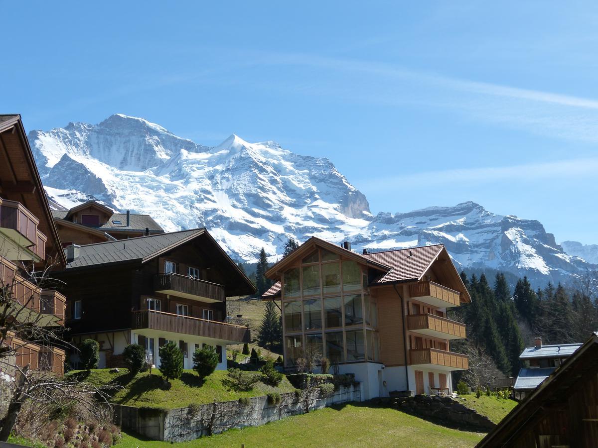 Chalet Am Acher 3 Apartment Wengen Bagian luar foto